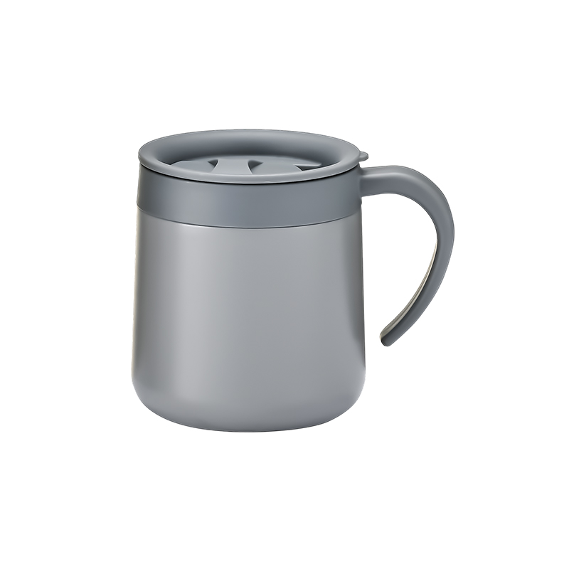 Ergonomic-Handled Stainless Steel Desk Mug