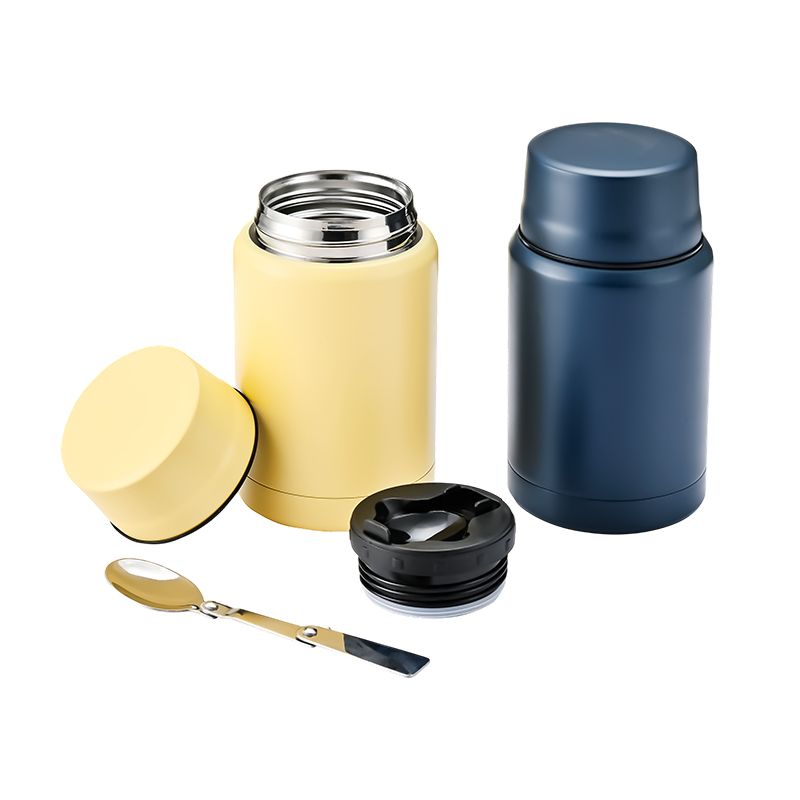 Stainless Steel Vacuum Food Container with foldable Spoon