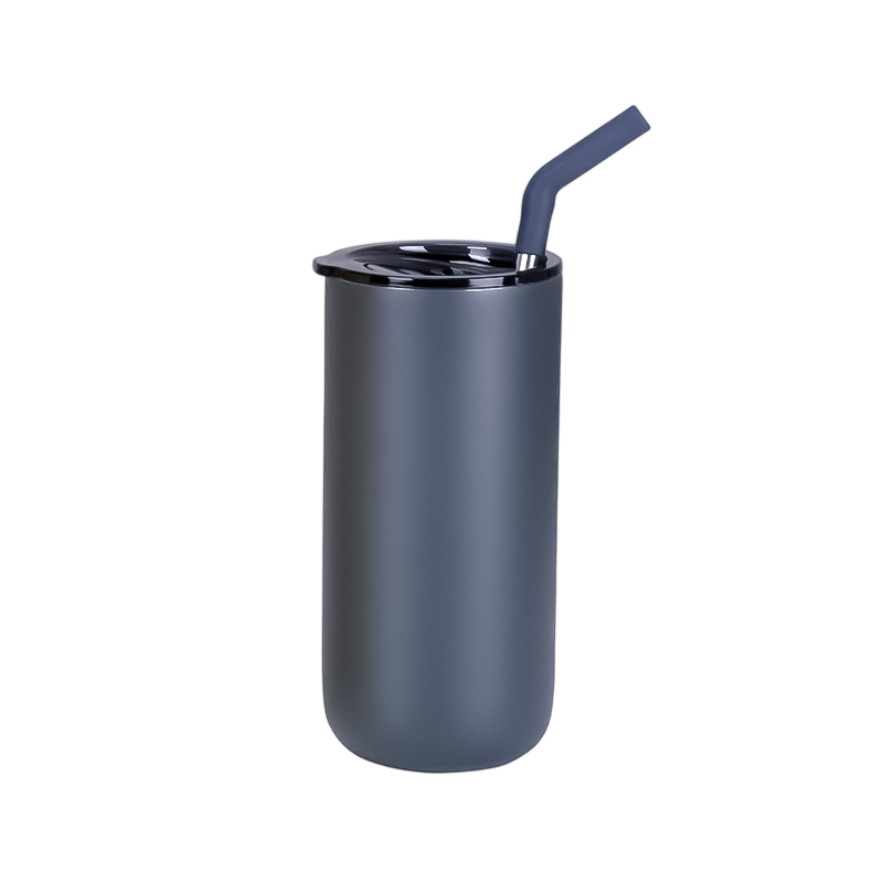 600ml/20oz Insulated Mug with Stainless Steel Sipping Straw