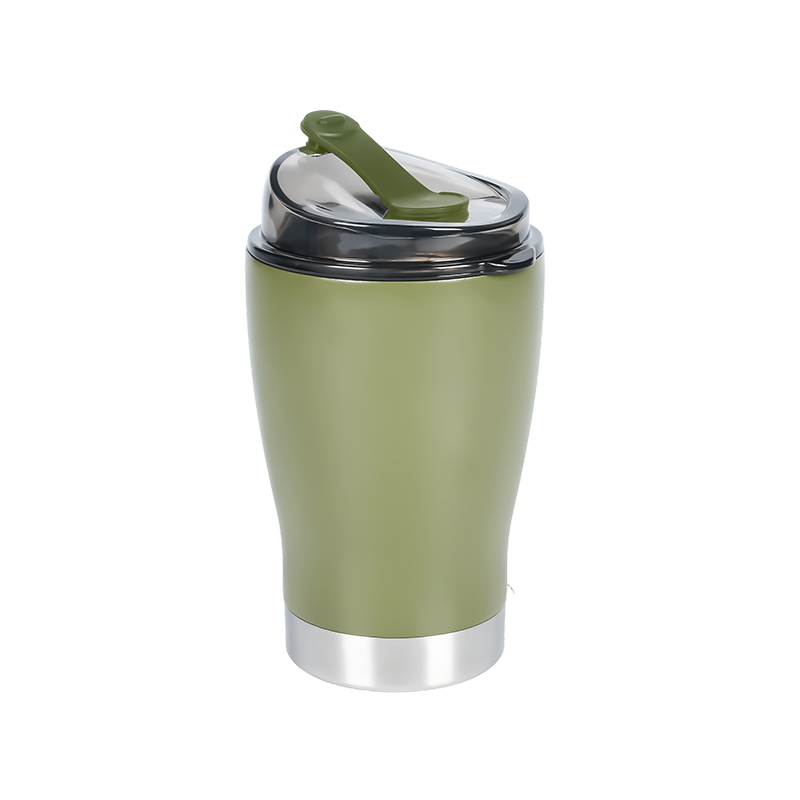 350ML/12oz Recyclable Travel Insulated Coffee Tumbler Mug With Transparent Angled Drink Lid