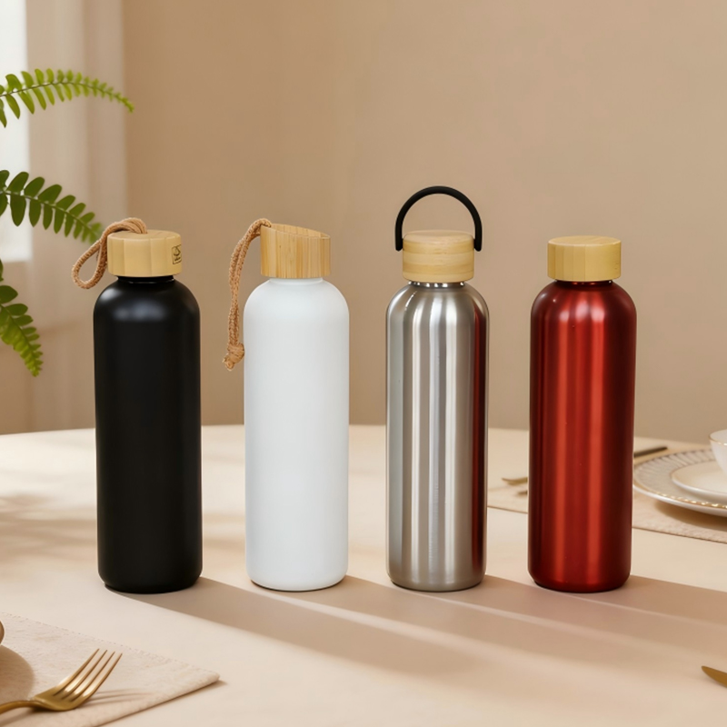 Single Wall Bottle With Bamboo Lid