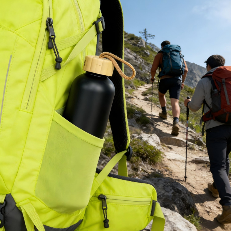Single Wall Bottle With Bamboo Lid