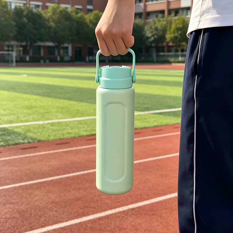 800ML Insulated Water Bottle with Handle and Flip Straw
